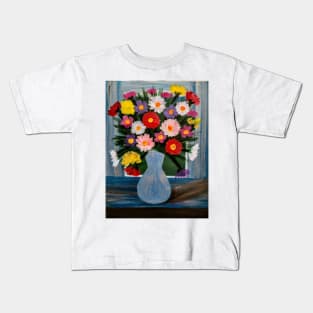 Flowers in the window Kids T-Shirt